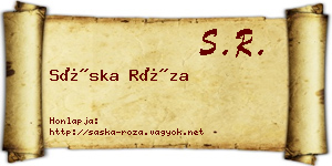 Sáska Róza névjegykártya