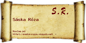 Sáska Róza névjegykártya